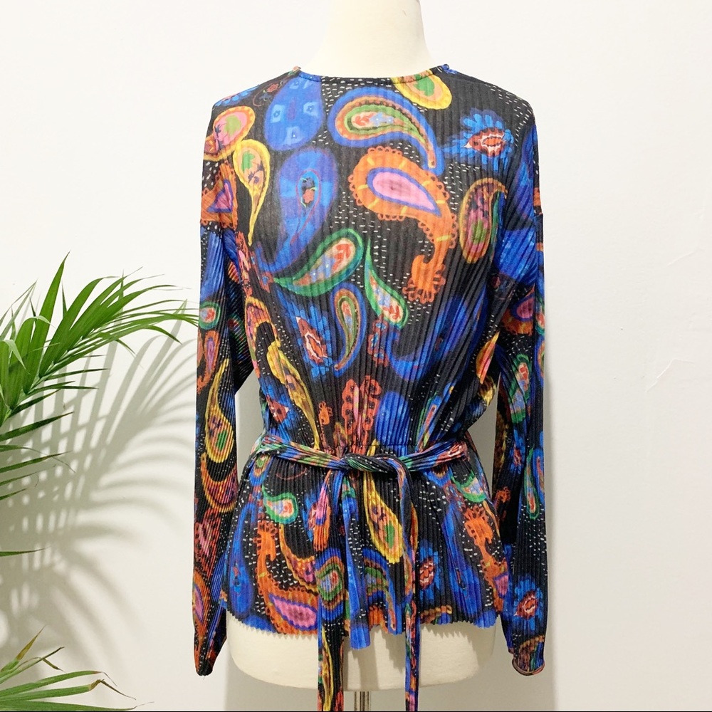 Zara long sleeve printed top
